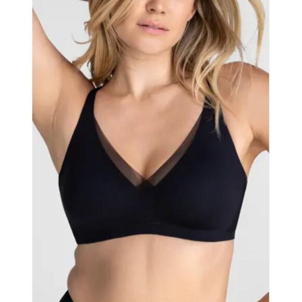 Honeylove black mesh crossover bra